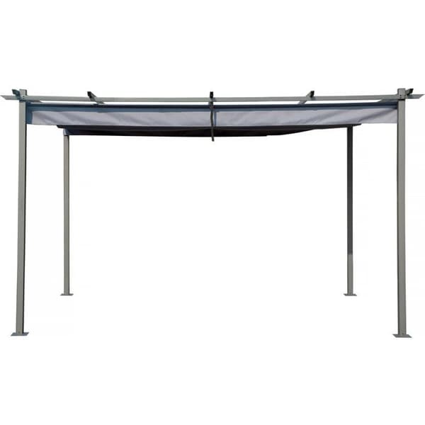 Metallpergola med infällbart tak - 3 x 4 m - Grafitgrå