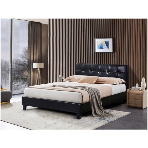 Dubbel säng i PVC "Julia" - 140 x 190 cm - Svart