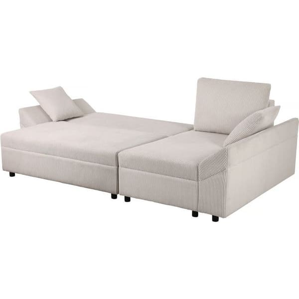 Vinkelsoffa i kordflod "Vaugirard II" - 3 platser - Beige