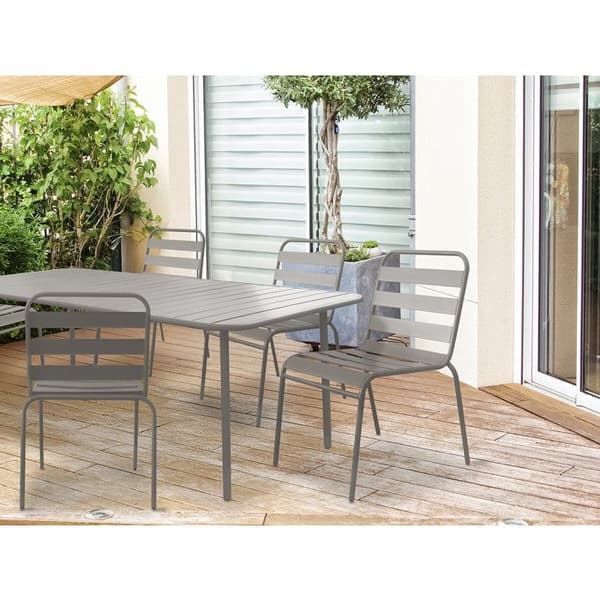 Set med 2 stapelningsbara trädgårdsstolar "Bilbao" - Taupe