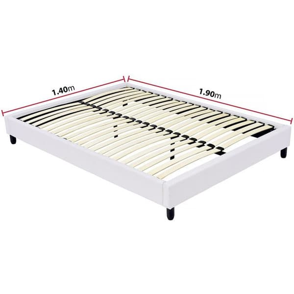 Bäddmadrass med lameller - 140 x 190 cm - 12 lameller - Vit