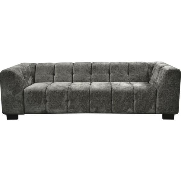 3-sits rak soffa i sammet - Grå - Chenilletyg - 231x90x68 cm