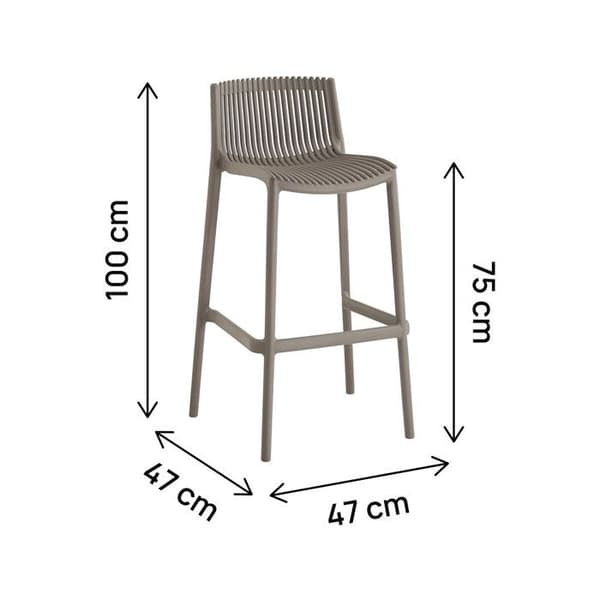 Set med 2 stapelbara plastbarstolar "Néora" - Taupe