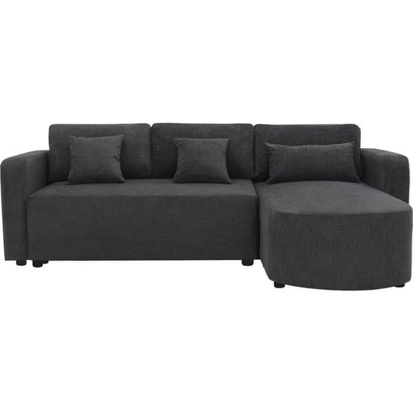 Vinkelsofa konvertibel/omvendelig i stof "Charles" - 3 pladser - Sort