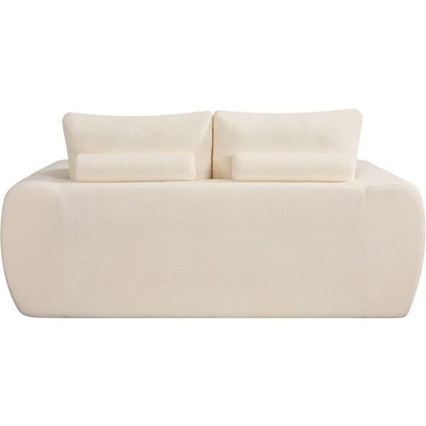 Rät soffa i tyg stil bubble "Léonie" - 2 platser - Beige