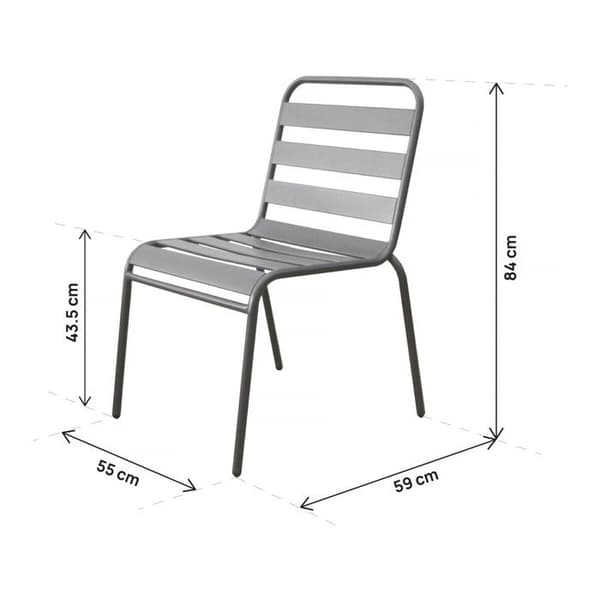 Set med 2 stapelningsbara trädgårdsstolar "Bilbao" - Taupe