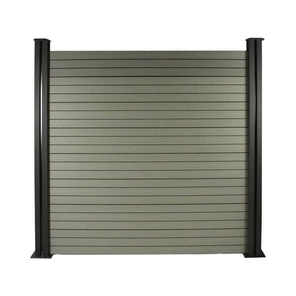 Kit Stängsel 4.8 x 1.2 m komposit - Monteringskit ingår - Grå
