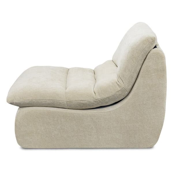 Texturerad tygfåtölj "Candela" - 81 x 96 x 75 cm - Beige