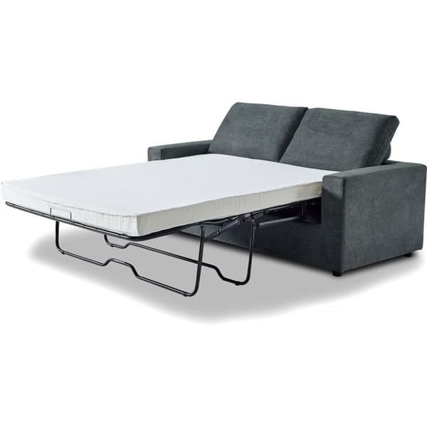 Soffa i grått tyg med utdragbar bäddfunktion - 3 sittplatser - 185x90x88 cm