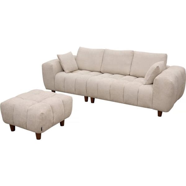 Ottoman för rak soffa "Matignon" - 70 x 70 x 46 cm - Beige