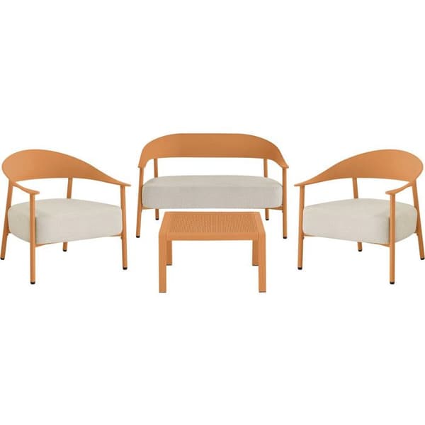 Havemøbler i metal og plastik "Céora" - 4 pladser - Orange