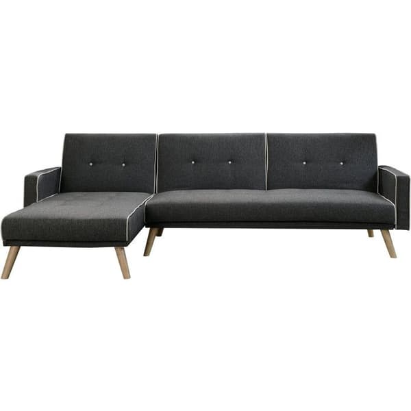 Grå vinkelsängssoffa "Jules" - 3 platser - Konvertibel och reversibel