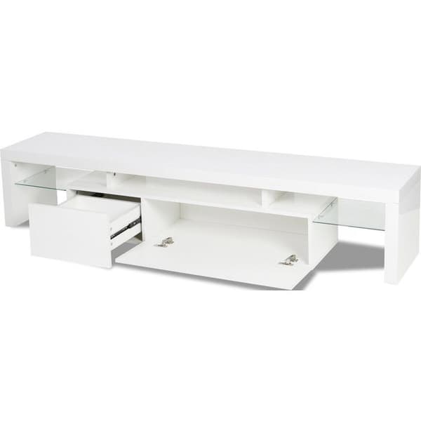 TV-möbel LED lackerad "Tina" - 187.5 x 34 x 38 cm - Vit