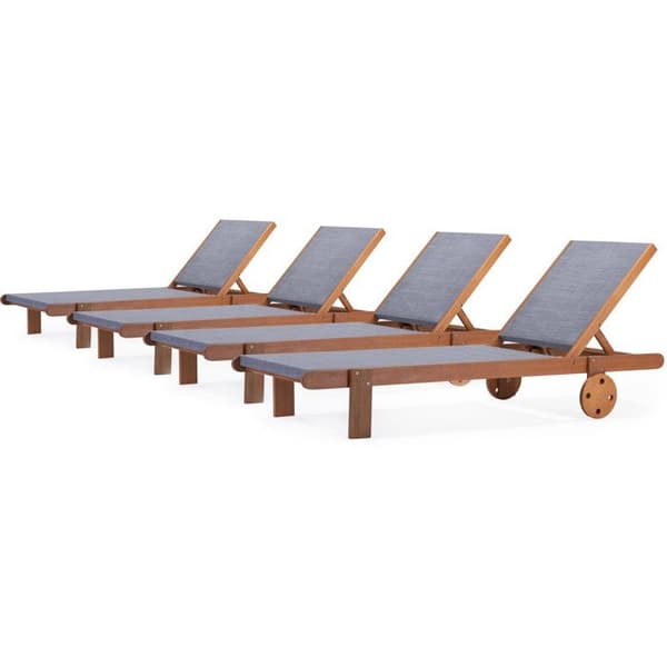 "Saigon" Exotic Wood Solstol - Lönn - Grå - Set om 4