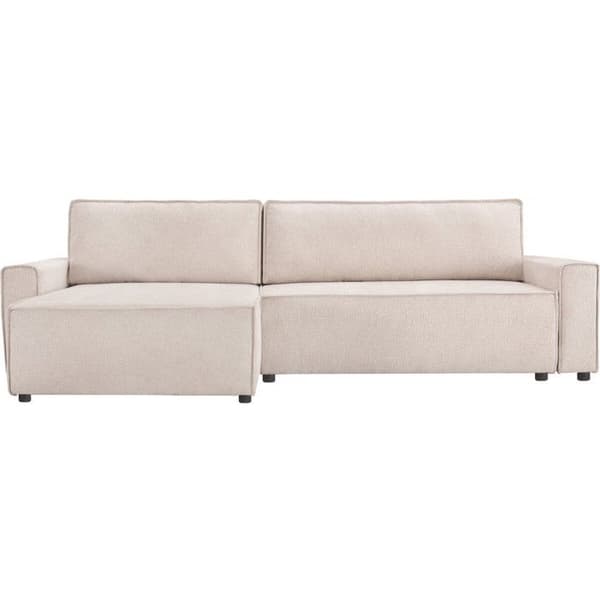 Vinkelsoffa i tyg med struktur "Montaigne" - 4 platser - Beige