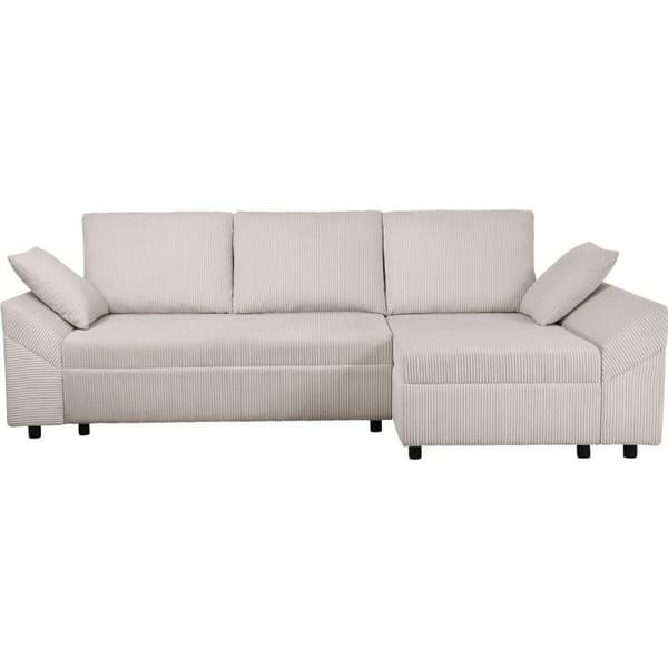 Vinkelsoffa i kordflod "Vaugirard II" - 3 platser - Beige