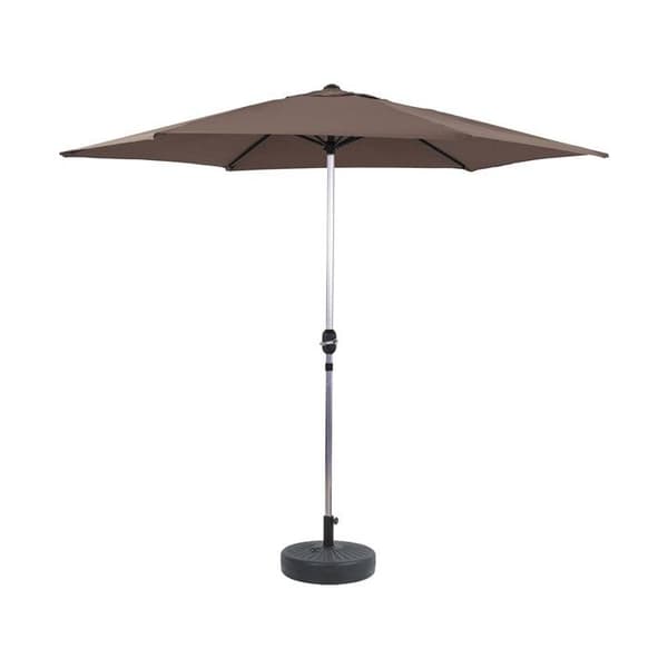 Parasol have ret Alu "Sol" - Rund - Ø 3m - Grå - Med vægtfod