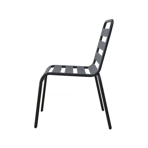 Set med 4 stapelbara trädgårdsstolar i metall "Bilbao" - Grå