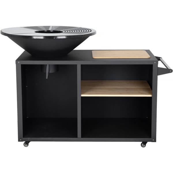 Grill plancha brasero med kul og træ "Maréchal" - Ø 81 cm - Sort