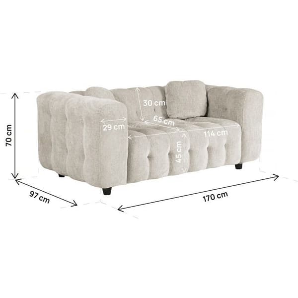 Rät soffa i chenilletyg "Vendome" - 2 platser - Beige