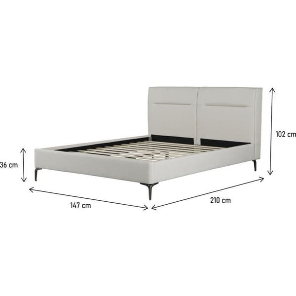 Dubbel säng i designtyg "Moritz" - 140 x 190 cm - Beige