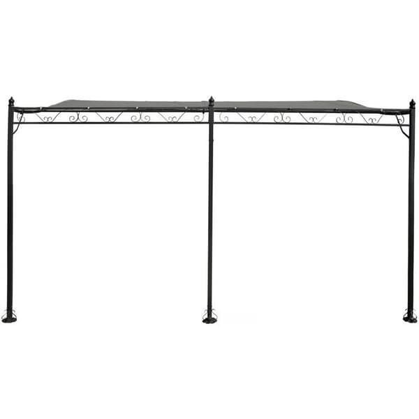 Metallpergola med väggmontering - 3 x 4 m - Grå