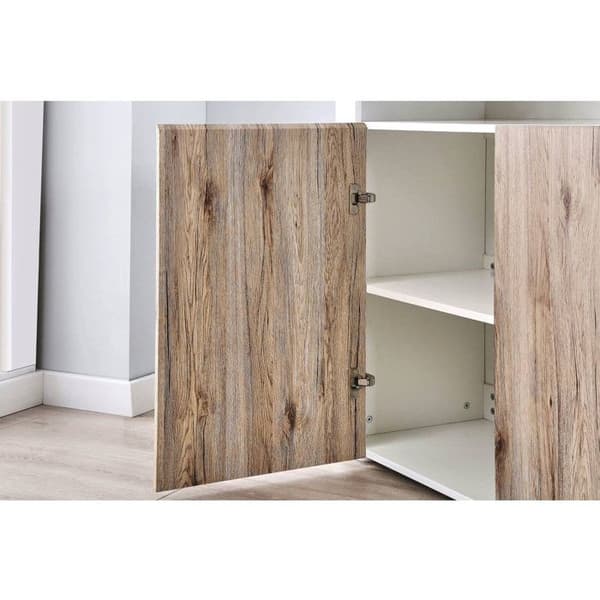 Buffet LED "Bogota" - 155 x 40 x 92 cm - Eg / Hvid højglans