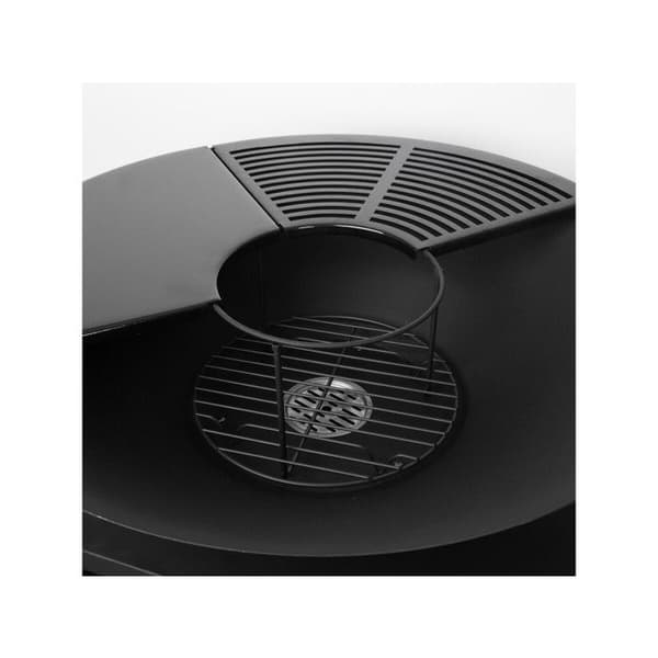Grill plancha brasero med kul og træ "Maréchal" - Ø 81 cm - Sort