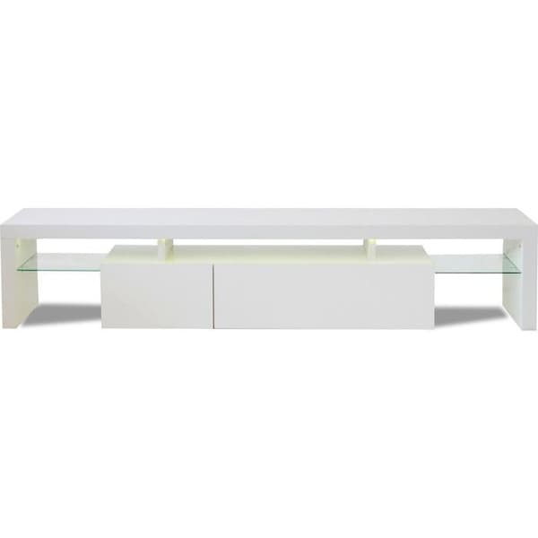 TV-möbel LED lackerad "Tina" - 187.5 x 34 x 38 cm - Vit