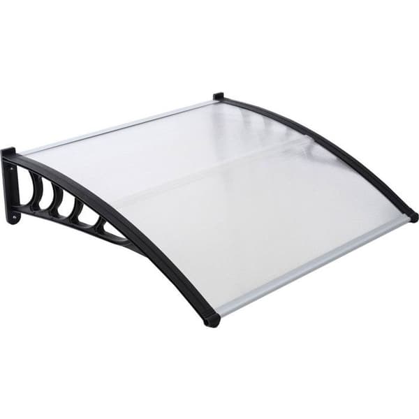 Markise-døroverdækning Para sort polycarbonat 120 x 120 cm