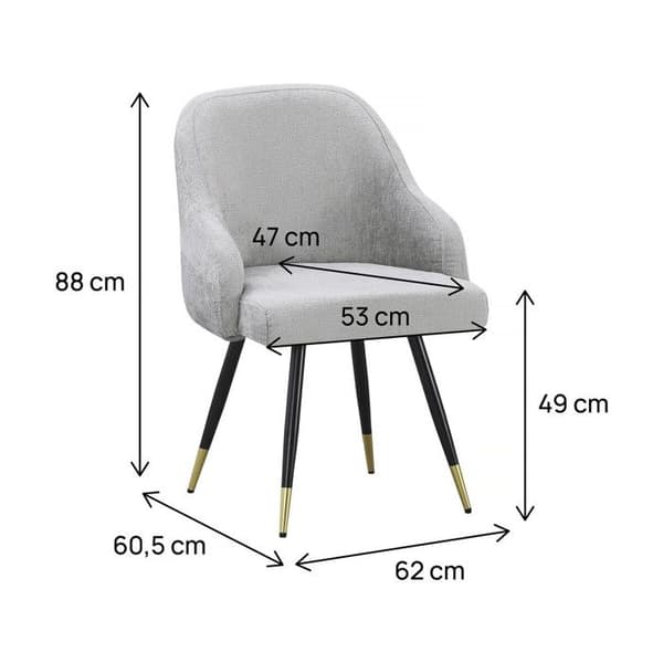 Set med 2 stolar i tyg "Harmony" - 54 x 57 x 90 cm - Beige