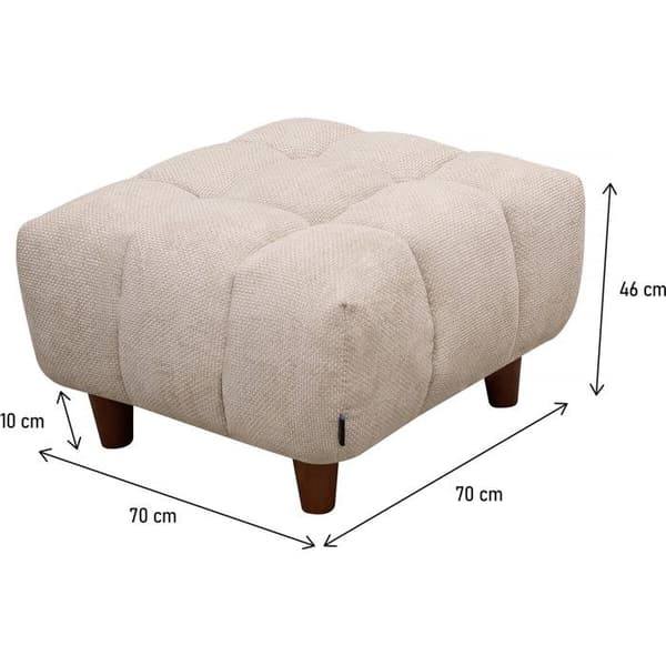 Ottoman för rak soffa "Matignon" - 70 x 70 x 46 cm - Beige