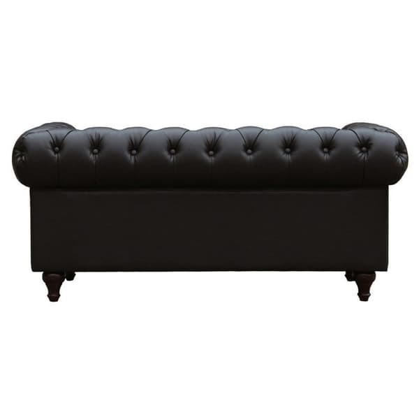 Fast Chesterfield-soffa "Aliza" - 157 x 82 x 70 cm - 2 platser - Brun