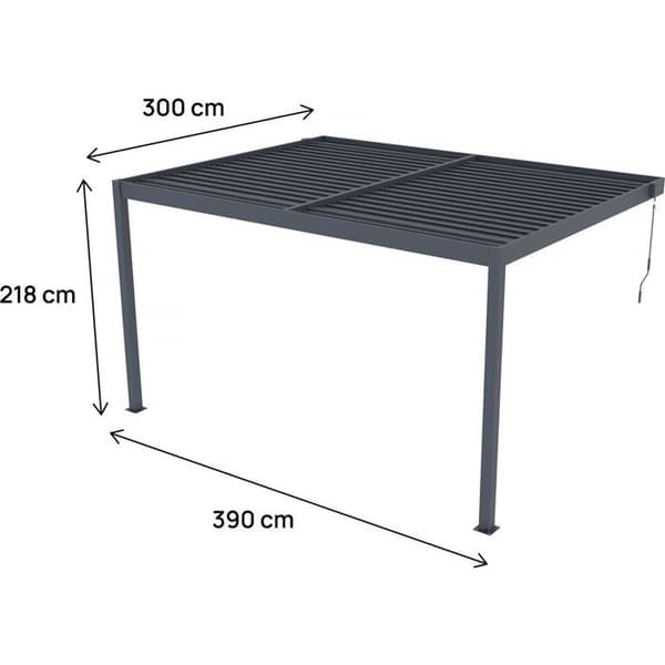 Aluminiumpergola "Windsor" - Mörkgrå - 3 x 4 m