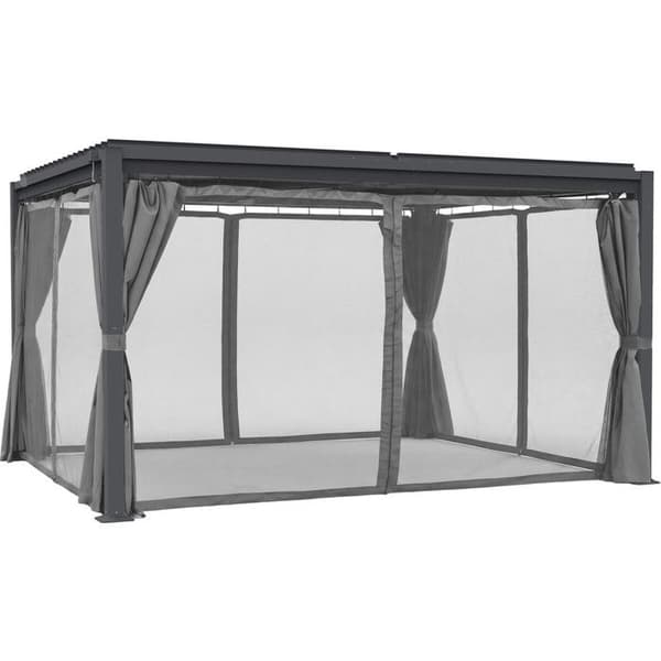 Gardin + myggenet til bioklimatisk pergola "Howard" - 3 x 4 m - Grå