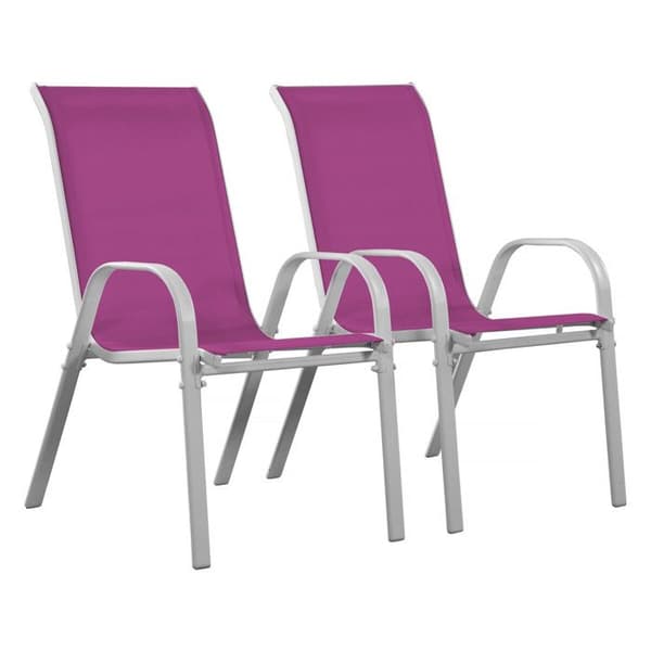 Designträdgårdsstolar - Stål/Textilén - Rosa - Set om 2 - 53,5x75x92 cm