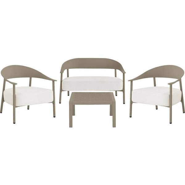 Trädgårdsmöbler i metall och plast "Céora" - 4 platser - Taupe