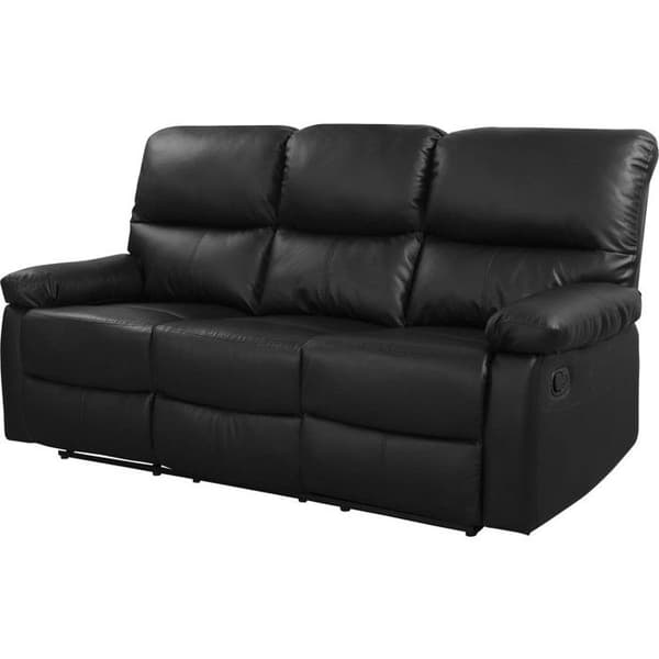 Soffa relax "Lincoln" - 197 x 89 x 103 cm - 3 platser - Svart