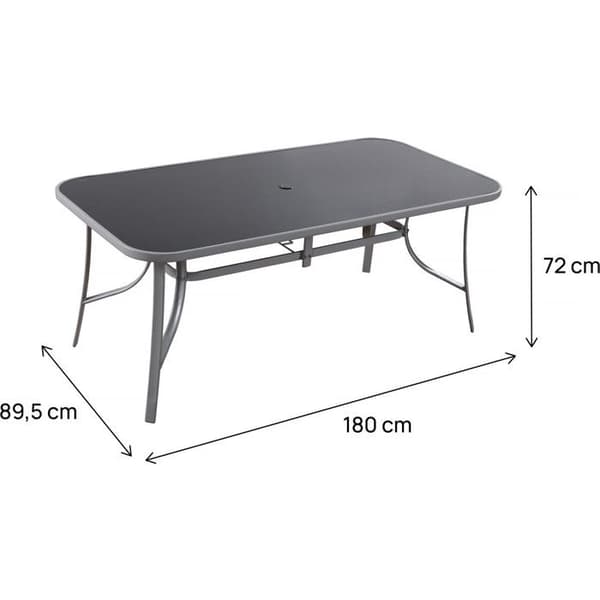 Trädgårdsbord "Cordoba" - Phoenix - 8 platser - Silver
