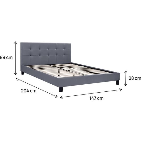 Dubbel säng i PVC "Julia" - 140 x 190 cm - Grå