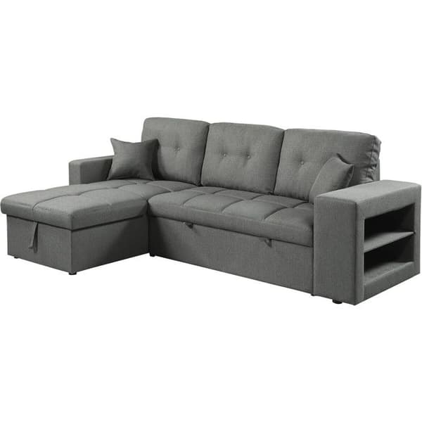 Vinkelsofa konvertibel/omvendelig stof i bubble stil "Axel" - 3 pladser - Grå