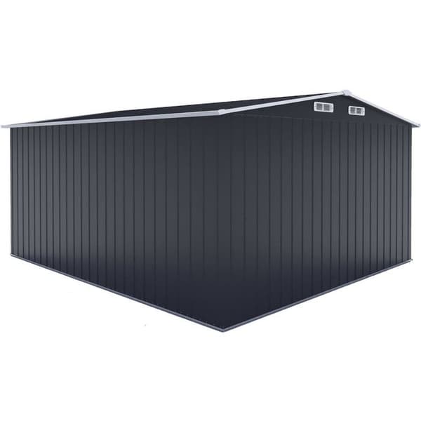 Metallskydd för trädgård med skjutdörr "Boston" - 13 m² - Grå