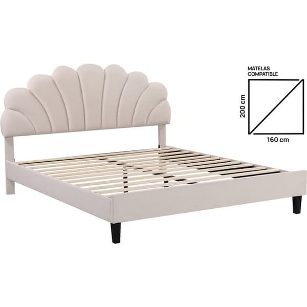 Velour täcke "Manon" - Beige - 160 x 200 cm