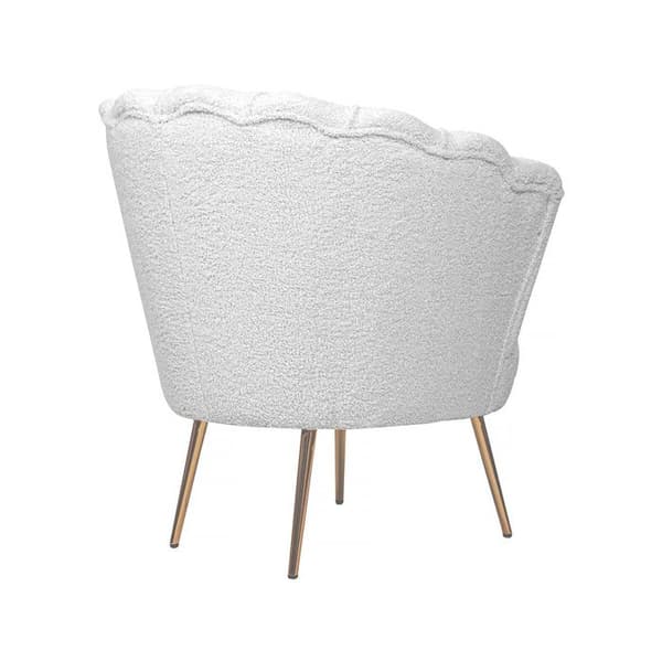 Fåtölj bouclette "Floria" - 75 x 68 x 77,5 cm - Vit