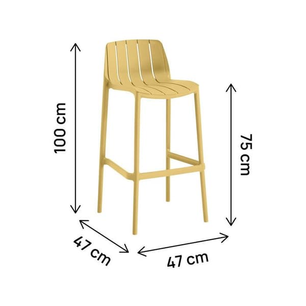 Set med 2 stapelbara trädgårdshöga stolar "Vaena" - Gul
