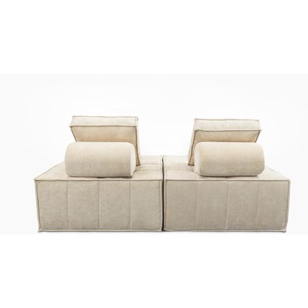 Set med 3 modulära fåtöljer till soffan i texturerad tyg "Velluto" - Beige