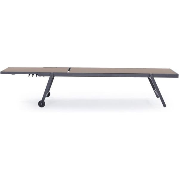 Set med 2 textilén solstolar i aluminium "Jolia" - Mörkgrå / Taupe
