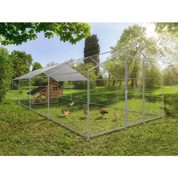 Hönsgård 24 m² inhägnad 8 x 3 x 2 M galvaniserad stål