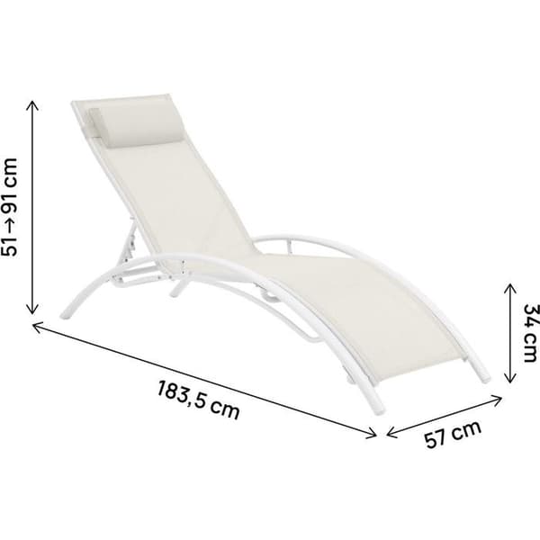 "Beauty" solstol i aluminium - Phoenix - Ecru - Set om 2