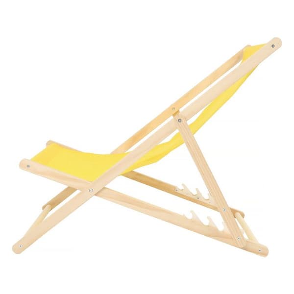 Set med 2 träfåtöljer "Chilienne" - 107 x 56.5 x 81 cm - Gul